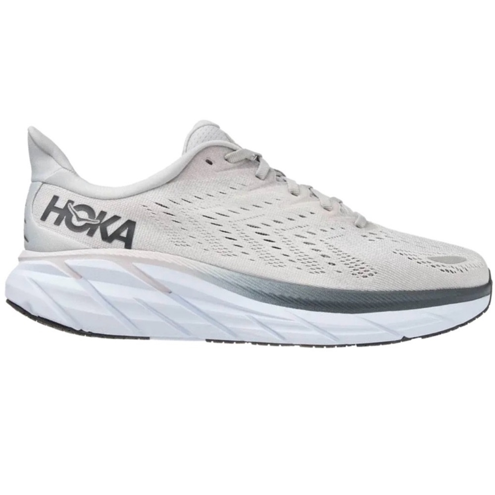 Hoka Men's Cream and Gray Athletic Shoes